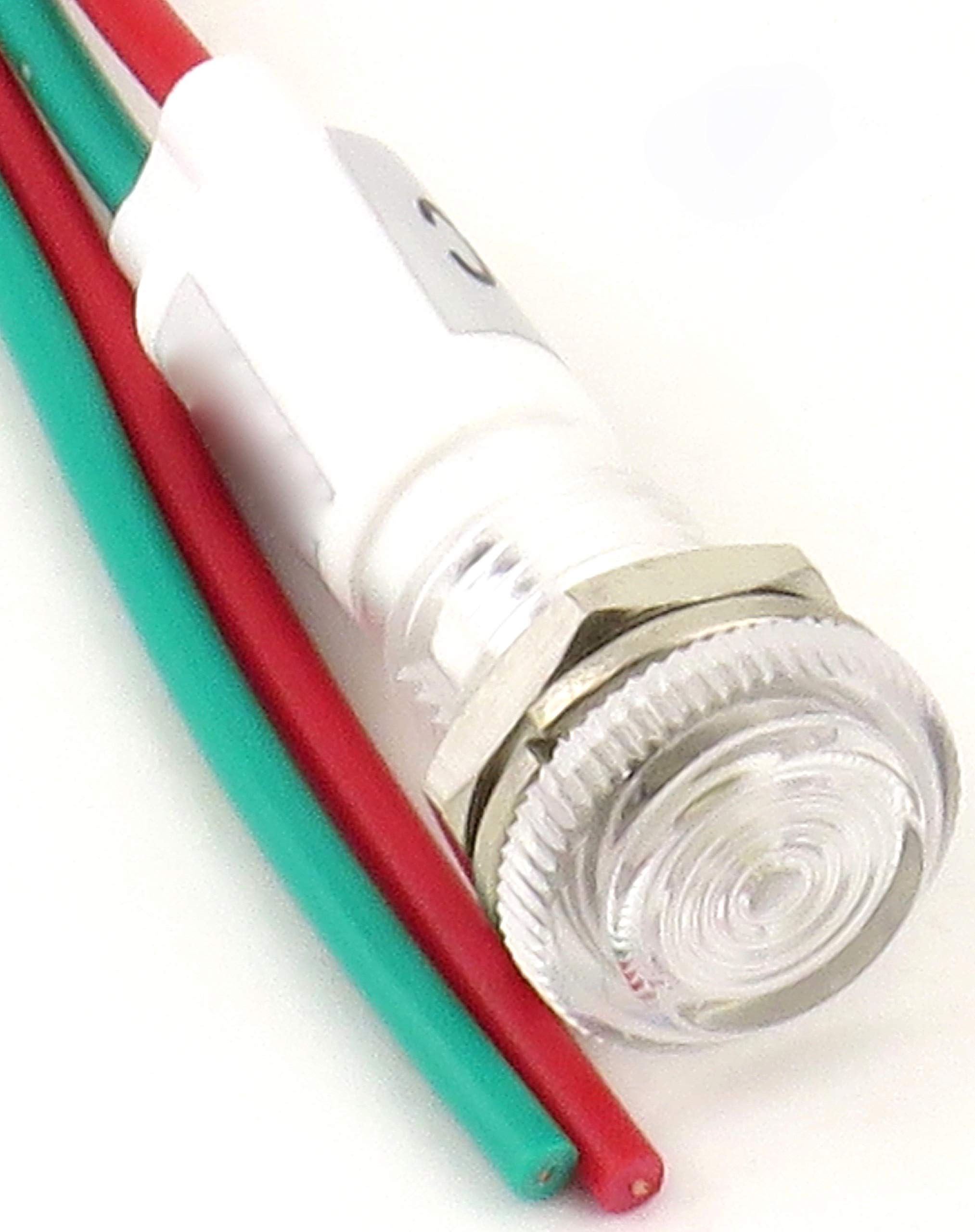 Visual Communications 6010M1 Neon Panel Indicator Red 105 V ~ 125 V Round with Domed Top, 9.90mm Wire Leads - 4.6