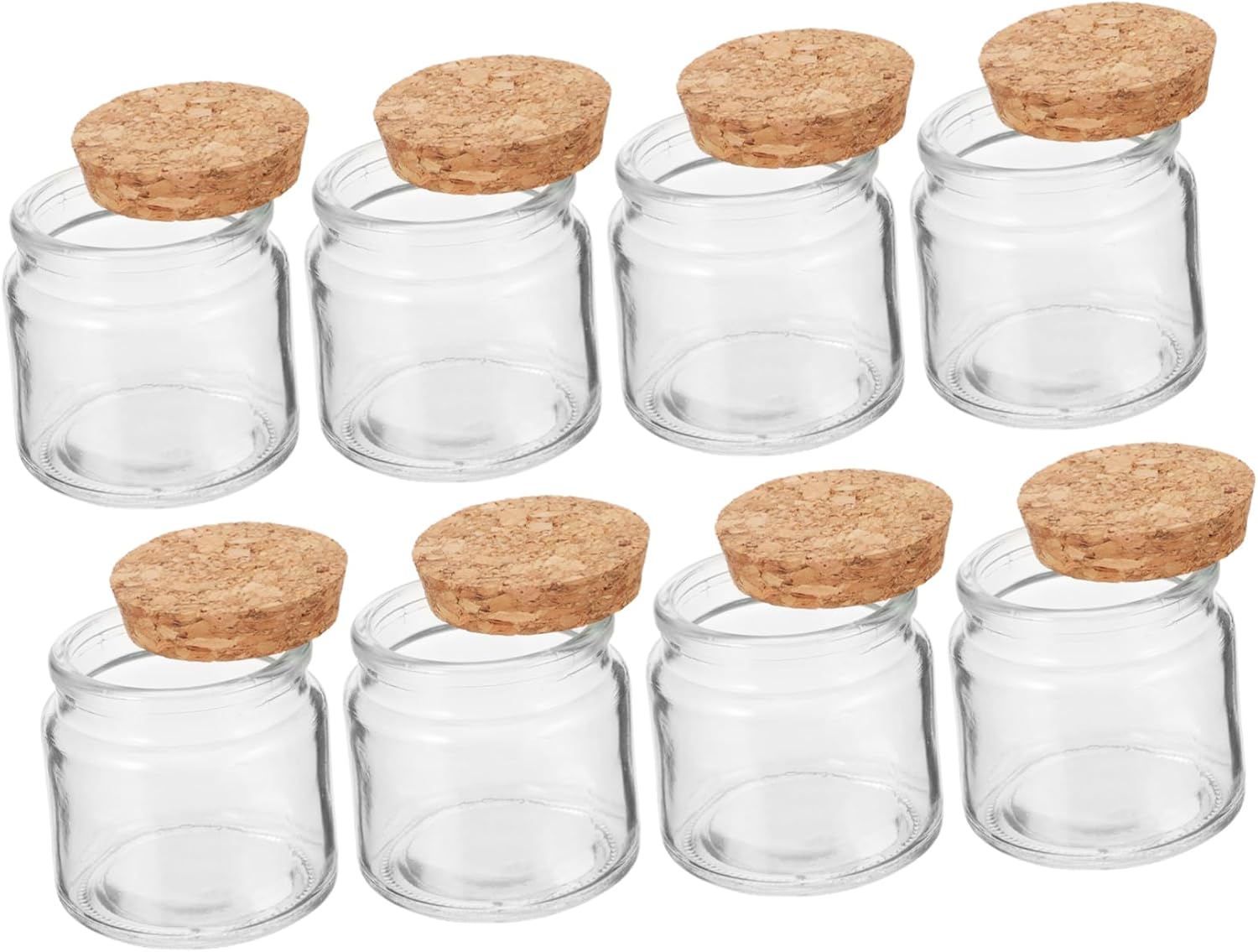 GLSTOY 8pcs Glass Candle Jars Lids Empty Candle Containers for Making Elegant Decor for Home Kitchen and Parties