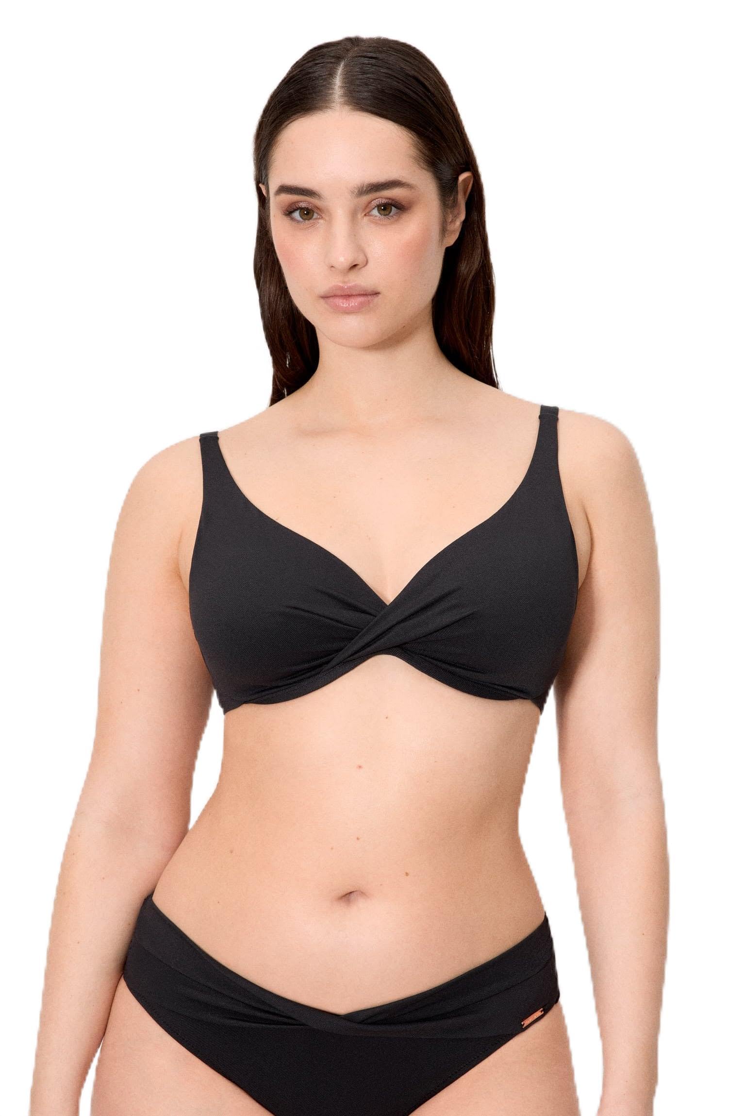 YSABEL MORA. Top Bikini Reductor Micropiqué Copa C. con Aro y Sin Relleno. Tirantes Regulables Multiposición. Colección Vanila.