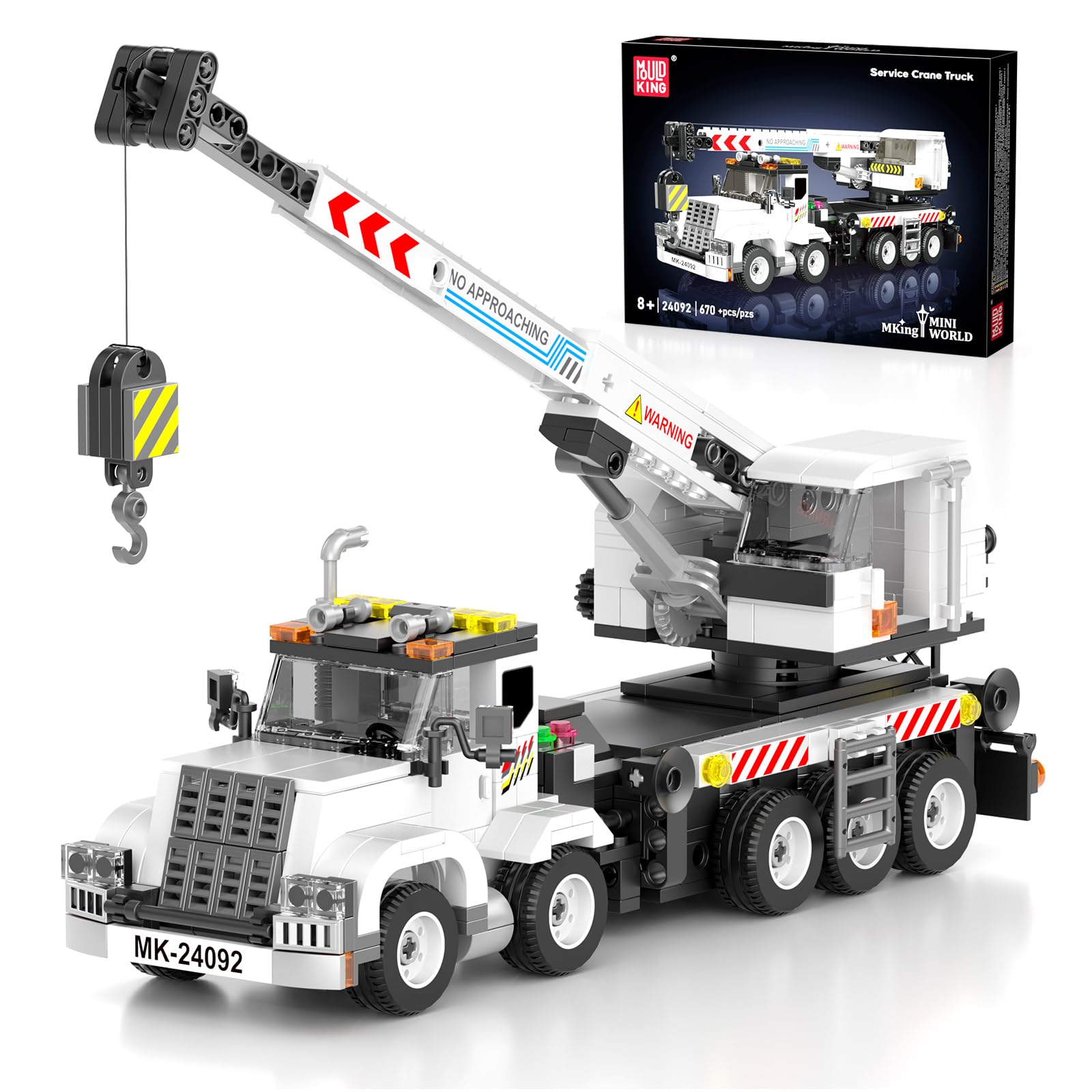 Mould King City 24092 Blocs de construction de grue mécanique - Version statique - Grue de construction - Blocs de serrage - Camion de grue - Jouet - Cadeau pour enfants à partir de 8 ans (670 pièces)