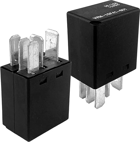 VFM-15F41-S01 Relay (2-Pack) 12VDC 30A 5-Pin SPDT Automotive Power Relay Compatible with Ford F57B-14B192-AA Cooling Fan & Fuel Pump Resolves Engine Overheating Replacement for HL87416 4RD931524-02