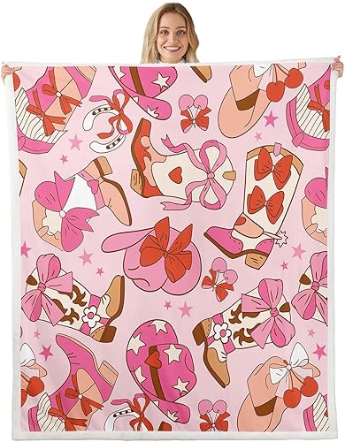 Miniatura 9 de Rainbow Cloud Stars Butterfly Bed Blanket,Princess Flannel Blanket for Room Decor,Dreamy Fairy Tale Castle Fleece Blanket for Kids Adults Sofa Dorm