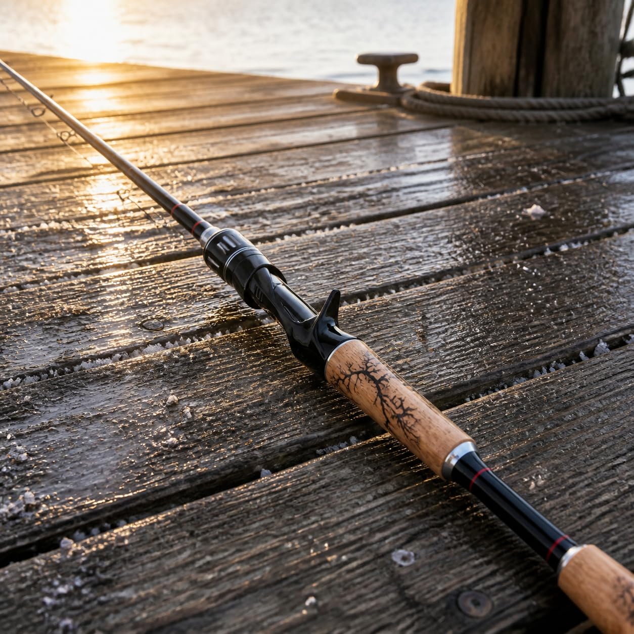 Canna da Pesca per Esche MH Hard | Impugnatura in legno, Canna da Lurecasting, Sessioni di pesca costiera, Per Pescatori Avventurosi