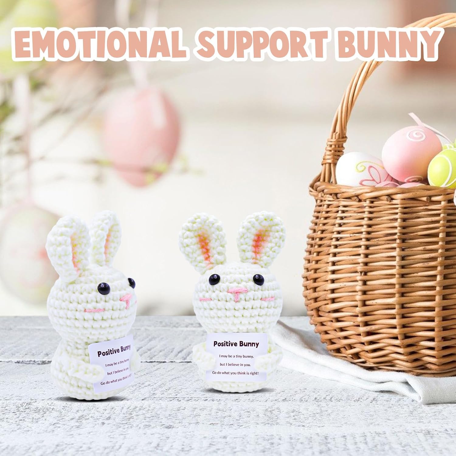 Cute Crochet Rabbit Handmade Knit Mini Bunny Animal Mini Artificial Knit Desk Decor Bunny Animal Crochet Kit for Easter Party Decoration Supplies