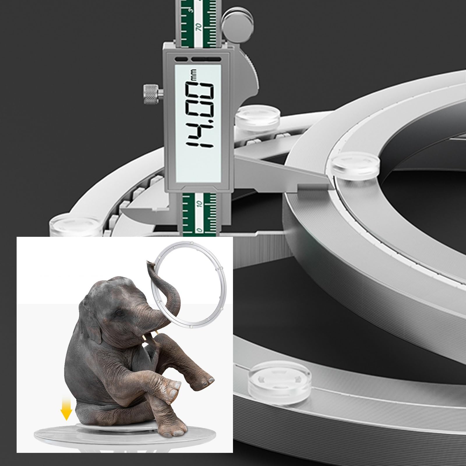 14 in,16 in,18 in,20 in,24 in,27 in,32 in,Runder Tisch for Den Haushalt, Drehbares Lager, Lazy Susan Aus Aluminiumlegierung, for Esstisch Und Werkbank(500mm (20 inches))