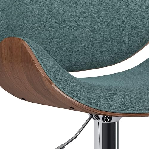 Miniatura 47 de SIMPLIHOME Marana - Taburete de bar giratorio ajustable – Silla tapizada de metal de 33 pulgadas de altura de asiento en piel sintética vegana