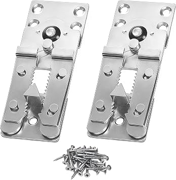 Sectional Couch Connectors,5.5inch 2.2inch Galvanized Iron Furniture Sectional Connectors,Sofa Connector Clips with pcs Stainless Steel Screws Silver, 2