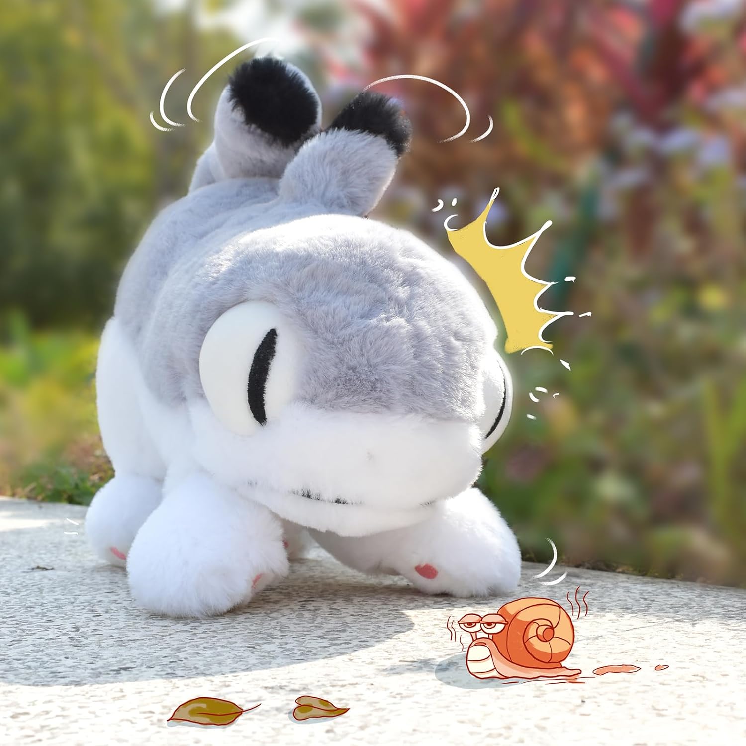 Yogin, Original Stuffed Animal Toys, Shark & Cat Combine Plush Toys, Collectable Mini Figure, Creative Stress Relief Gifts for Women (Gray, Standing, 15.7 in)