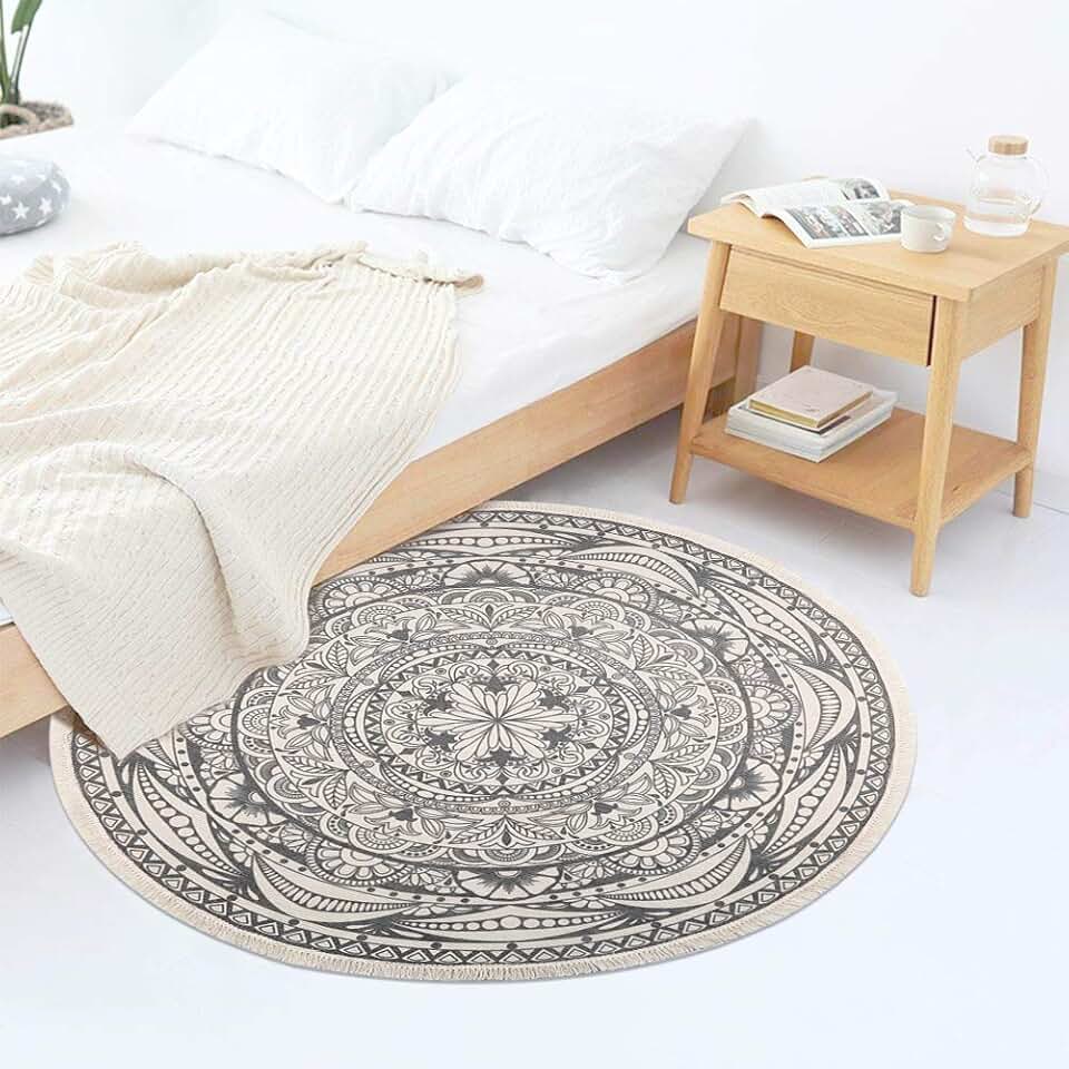 Amazon.es: alfombra redonda lavable