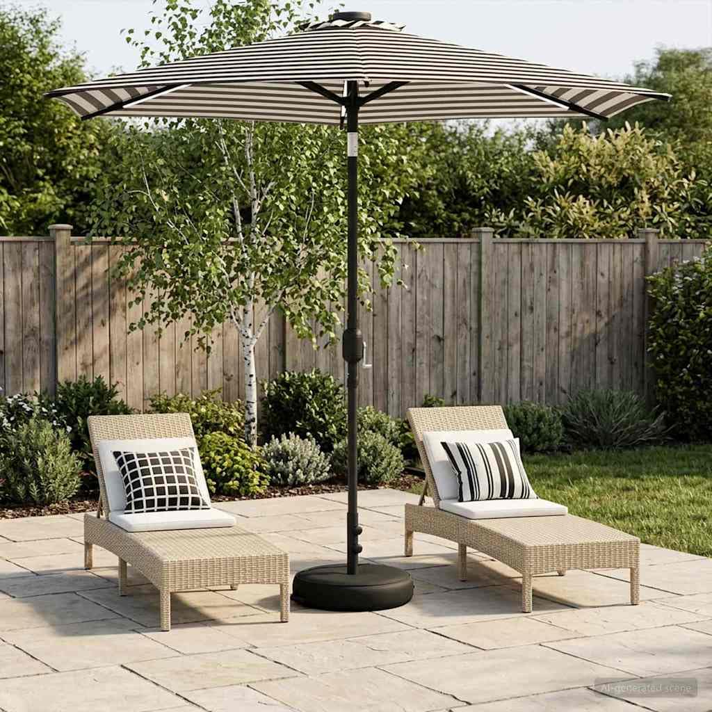 Parasol ogrodowy z diodami LED, 230 x 230 cm, poliester, ochrona przed promieniowaniem UV, odporny na warunki atmosferyczne i wodoszczelny, pochylany i zginany, idealny na taras, balkon, do