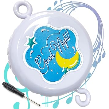 Crib Mobile Motor,Music Box Spinner with 3 Modes Turn & Music, Turn Only, Music Only, 36 Lullabies,Auto-Off 30 Minutes- Holder for DIY Clamp Mobile