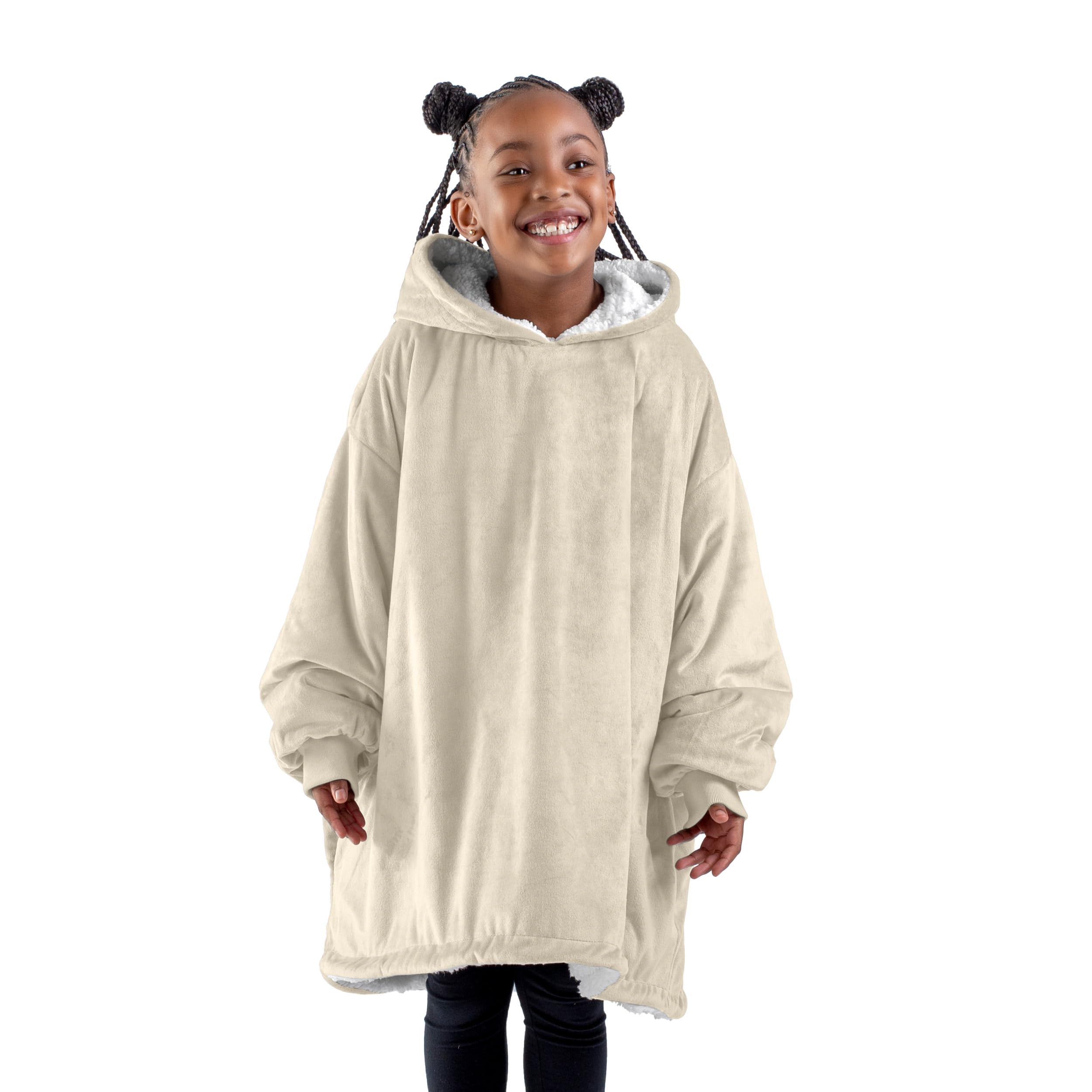 Bare Home Wearable Blanket Hoodie - Soft Plush Sherpa - Warm and Cozy - Oversized Wearable Blanket