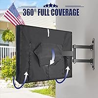 Vista 7 de IC ICLOVER Funda para TV de Exterior de 32 Pulgadas, 600D Resistente de Servicio Pesado para 4 Estaciones a Prueba de Intemperie, Protector