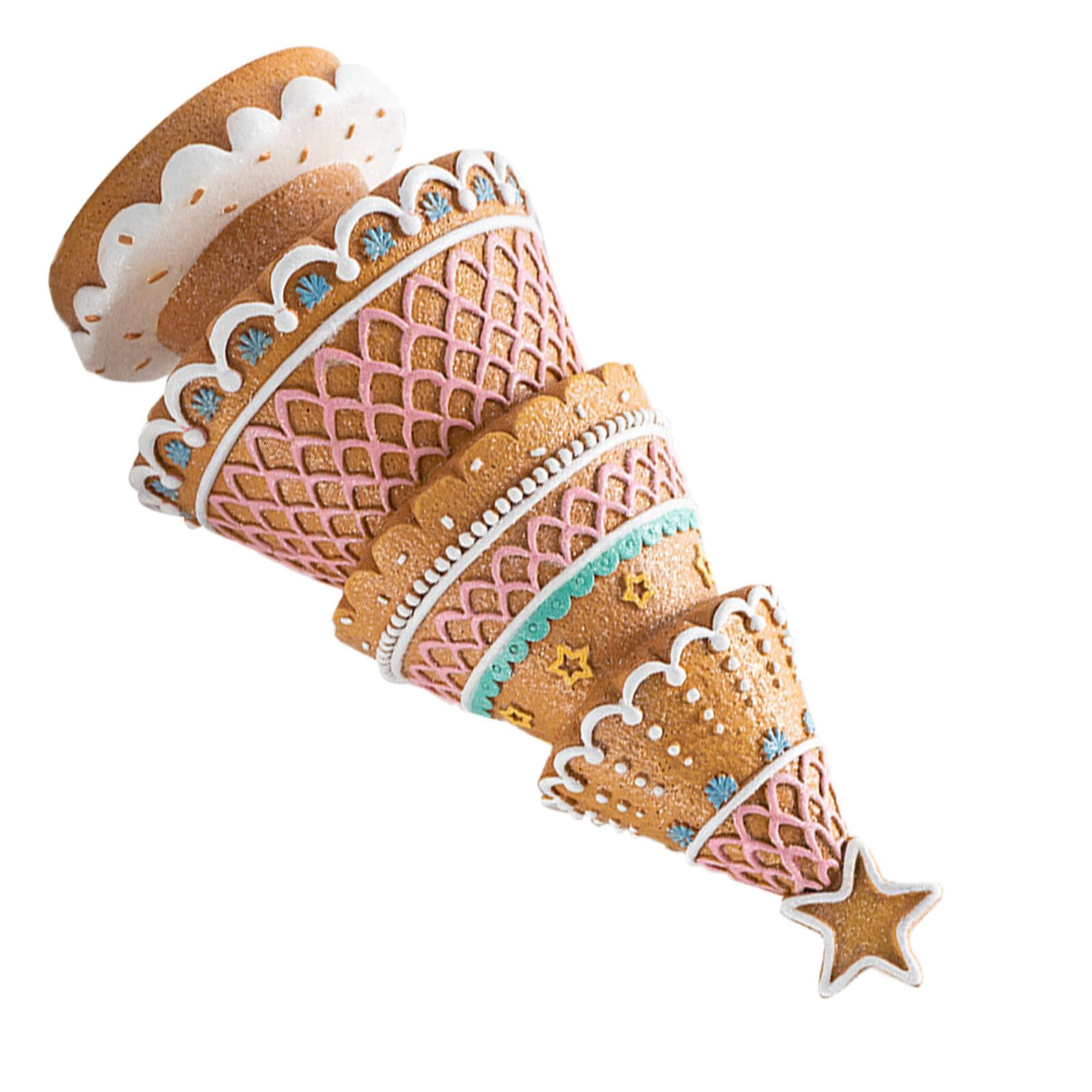 UKCOCO Figura Árbol de Navidad de Pan de Jengibre Resina Decoración Navideña para Mesa Chimenea Interior Centro de Mesa Festivo para Fiestas y Bandejas de Invierno