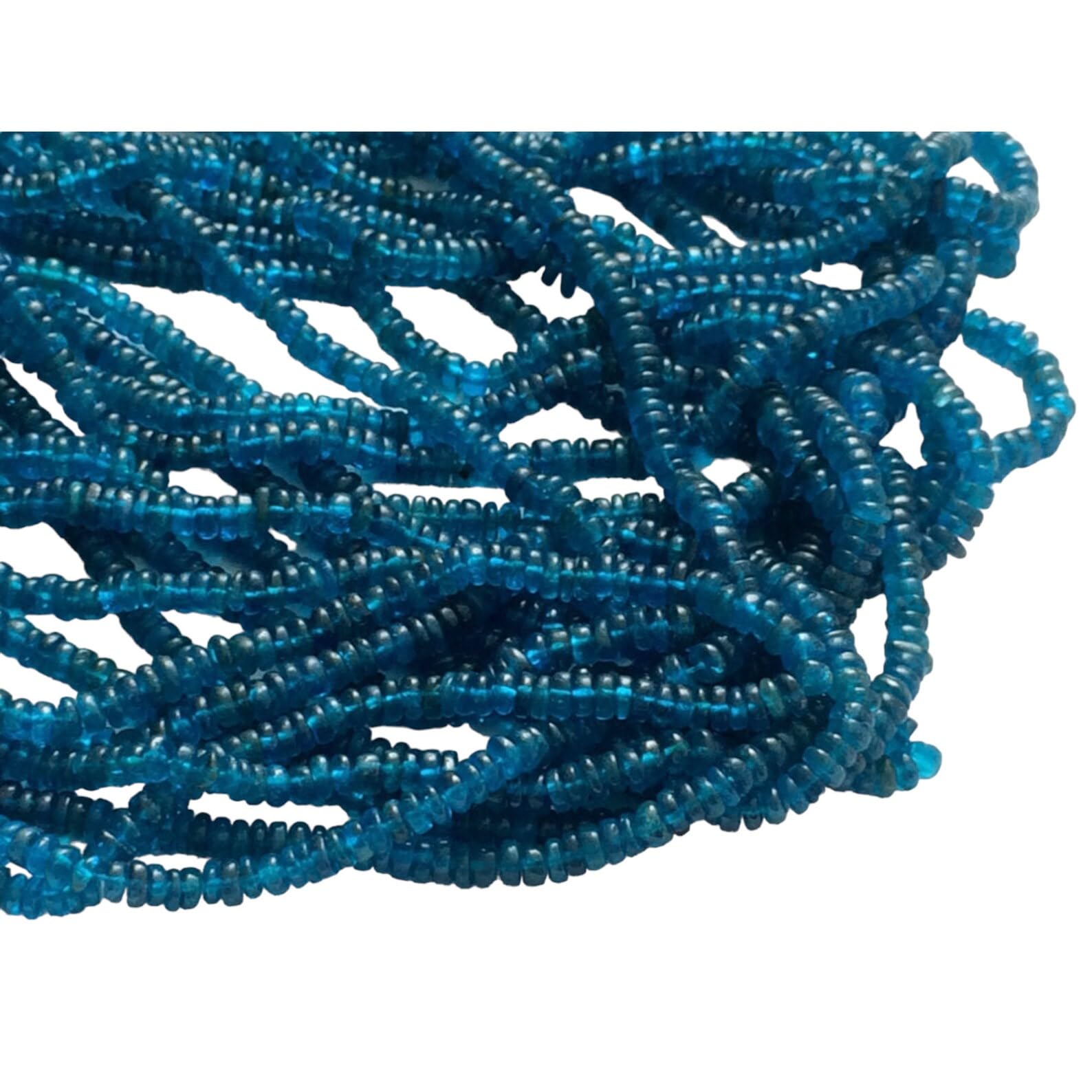Apatite bleue perles unies de 3,5 à 4 mm pour la fabrication de collier et bracelet