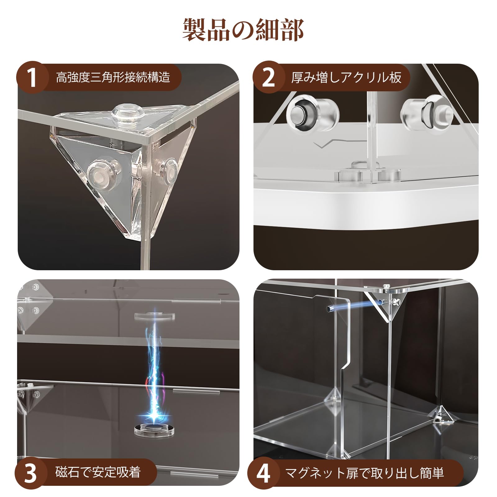 Amazon.co.jp: VINAEMO 回転コレクションケース フィギュアケース 棚 4