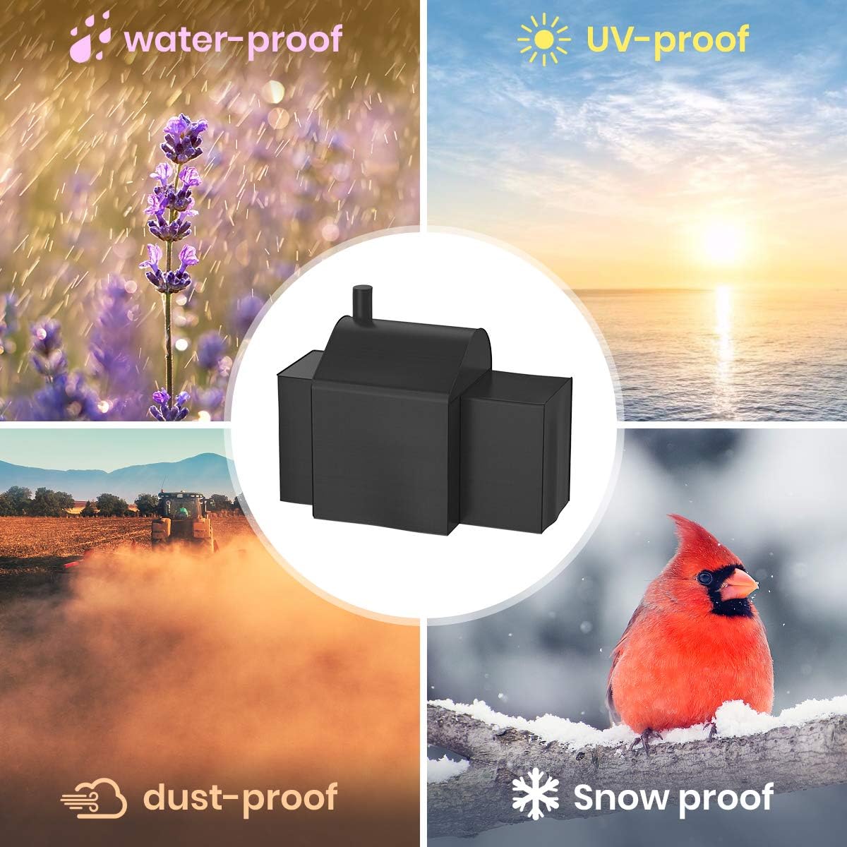 Stanbroil Grill Cover for Char-Griller 3018, 1224, E1224, 2121, 2123 Grills with Side Fire Box, Waterproof and UV Resistant, Black