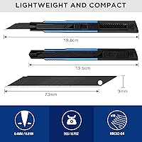 Vista 2 de WORKPRO Cuchillo de uso general premium con cuchilla retráctil y desmontable, juego de cortador de caja de aluminio resistente, cuchillos