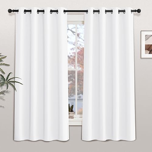 Miniatura 117 de KGORGE - Cortinas opacas grises para dormitorio 2 paneles, 42 x 63 pulgadas con ojales, cortinas de oscurecimiento de habitación con aislamiento
