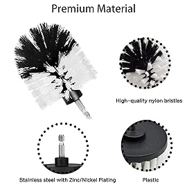 Drill Brush Attachment Set, 7 Pack 1/4in Power Scrubber Brush + Extend Long Rod, Power Cleaning Scrub Brush for Bathroom, Tub, Tile, Floor, Grout, Boat(White)