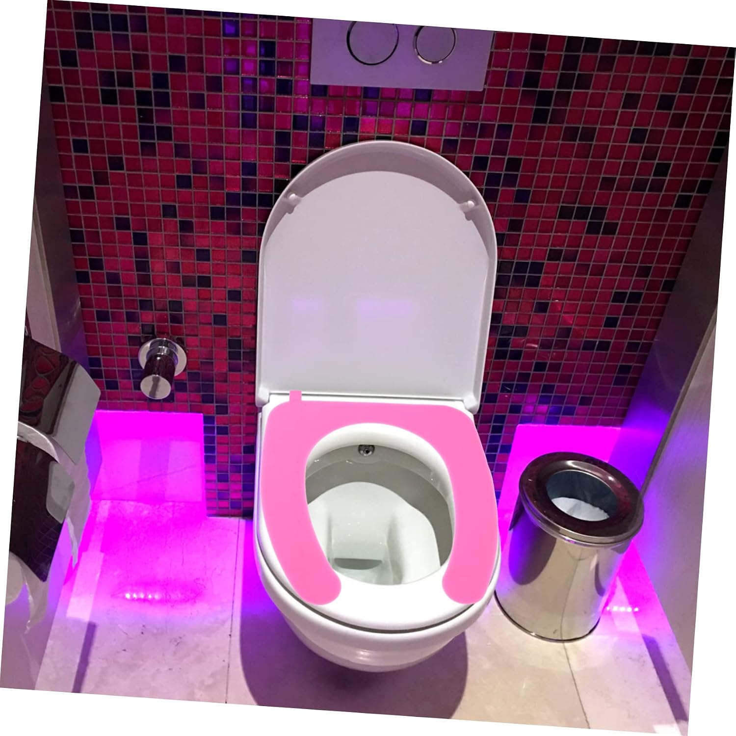 DECHOUS 2pcs Toilet Seat Cover Washable Silicone Mat Soft Warm and Stylish Violet for and Expecting Mamas