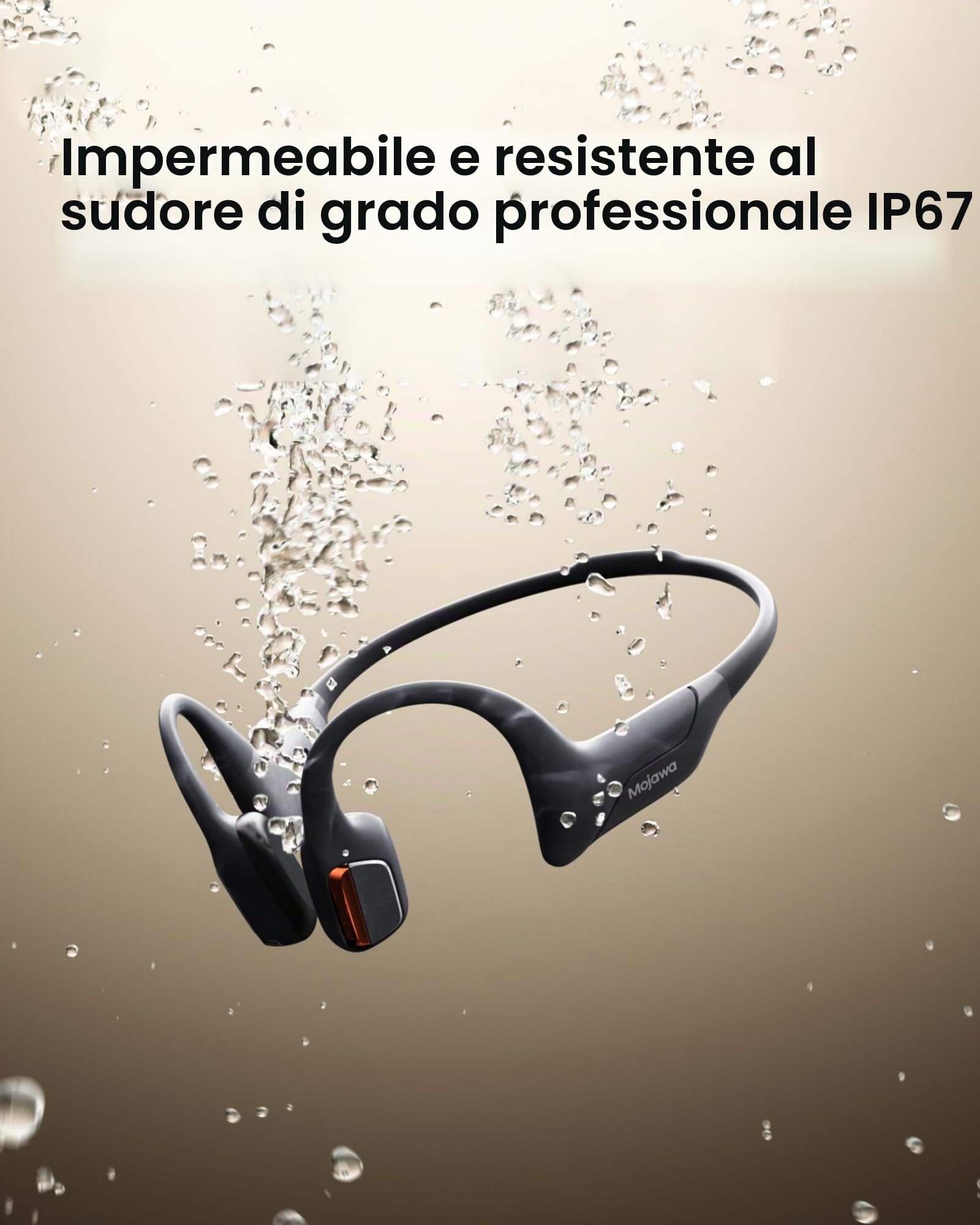 mojawa Purra Run - Cuffie Sportive a Conduzione Ossea – Nero