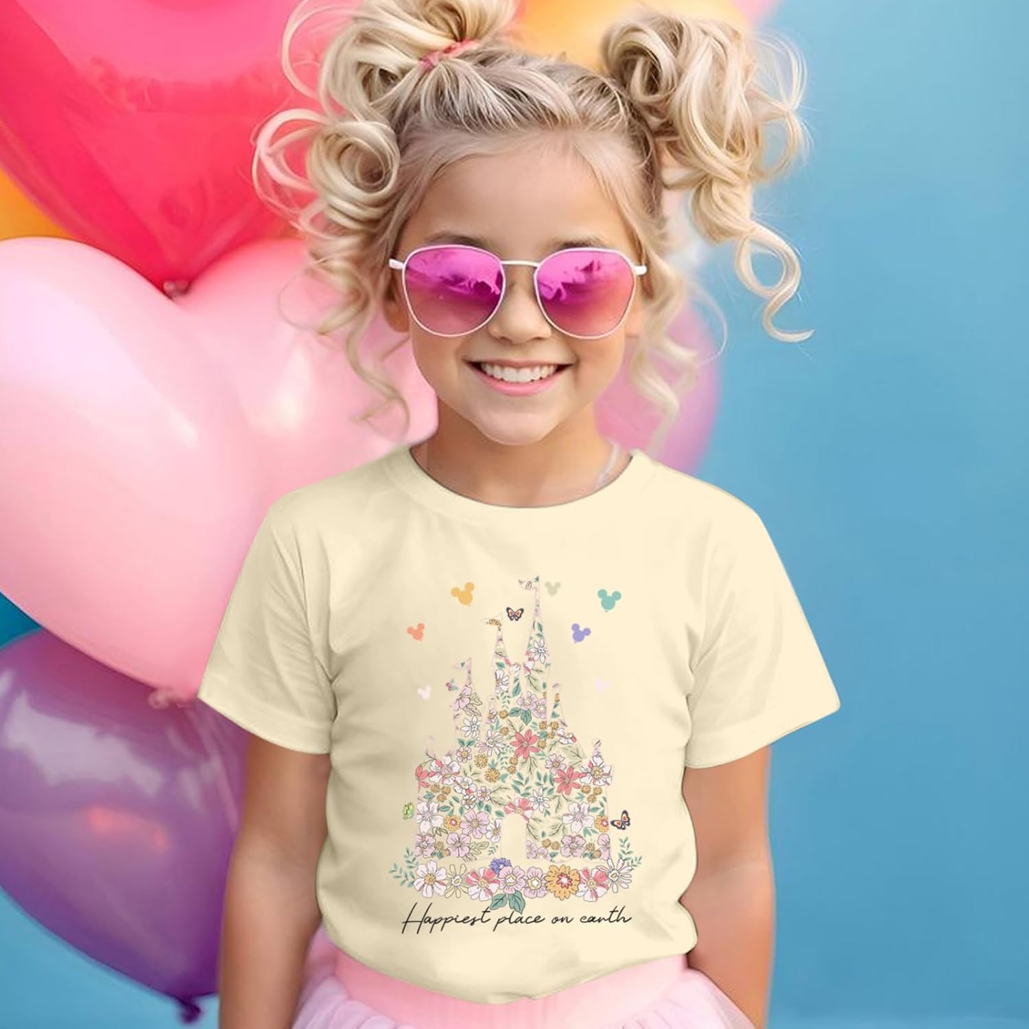 Magic Kingdom Shirts for Girls Floral Magical Castle Graphic Cute Tshirt Kids Flower Holiday Vacation Trip Tee Tops - Image 4