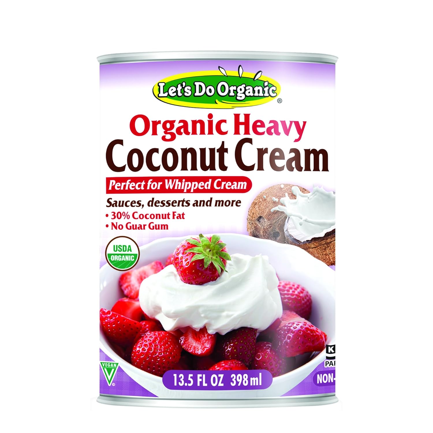Lets Do Organic Heavy Coconut Cream - Vegan Coconut Whipped Cream for Sauces Desserts More Canned Baking Substitute