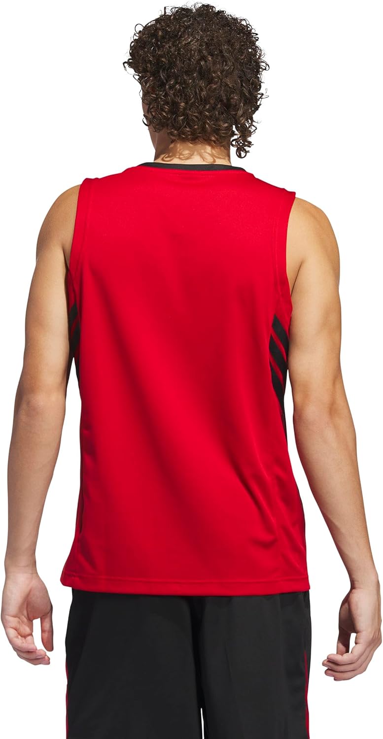 adidas Mens Basketball Legends 3-Stripes Tank Top
