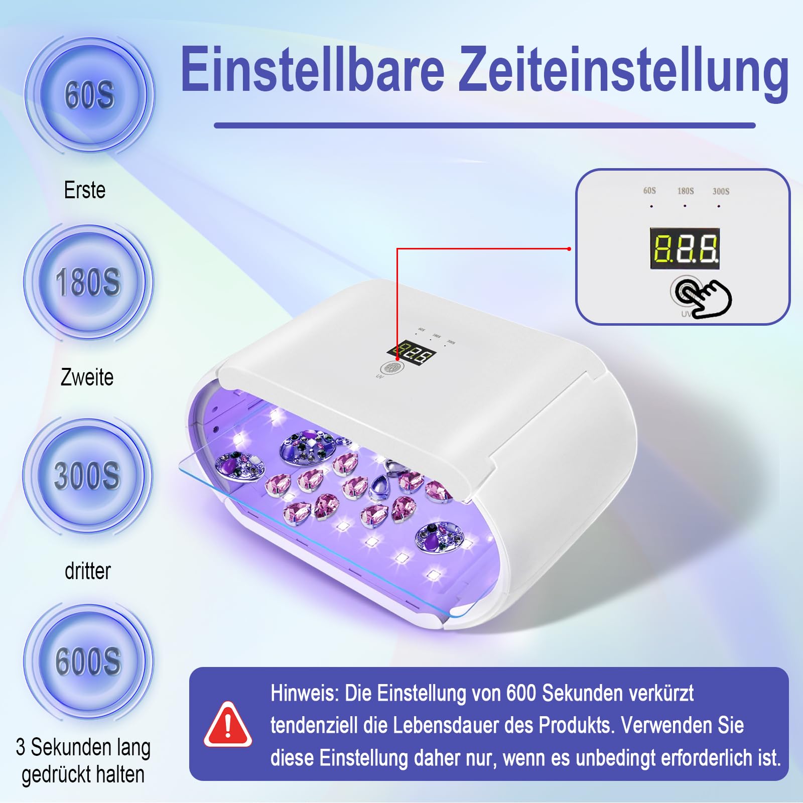 Doppelseitige UV Harzlampe Harz Aushärtungslampen zur Harzhärtung 48W UV Lampen zur Harzhärtung Schnellhärtung mit LED Anzeige 4 Timer UV Lampe für DIY,Harz, Formen, Schmuckherstellung