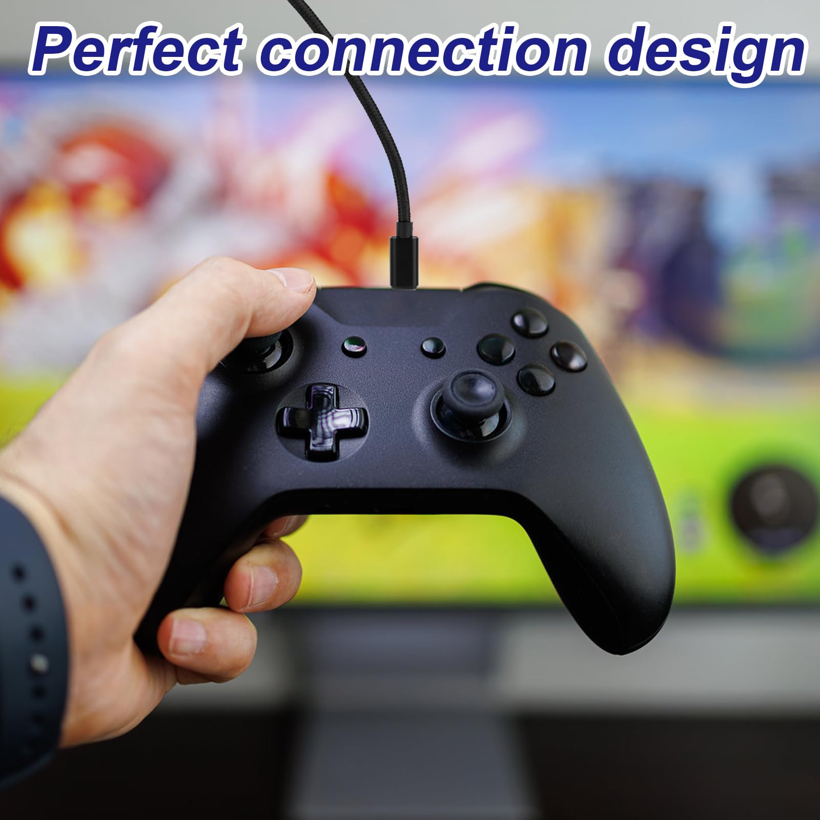 2 Piezas Cables Carga para Xbox Series, 3m Cable de Carga USB Tipo C Negro de Repuesto para Xbox Series X/S PS5/PS5 Pro Controller Elite 2 Switch Pro Controller