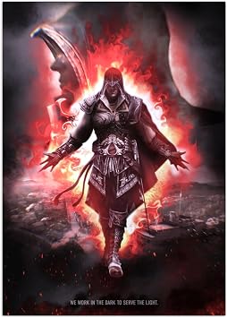 Displate Official Assassin's Creed Metal Poster Magnetic Mounting Included Licensed Artwork Modern Wall Decor AC Legacy Posters Ezio 12.6x17.7 in