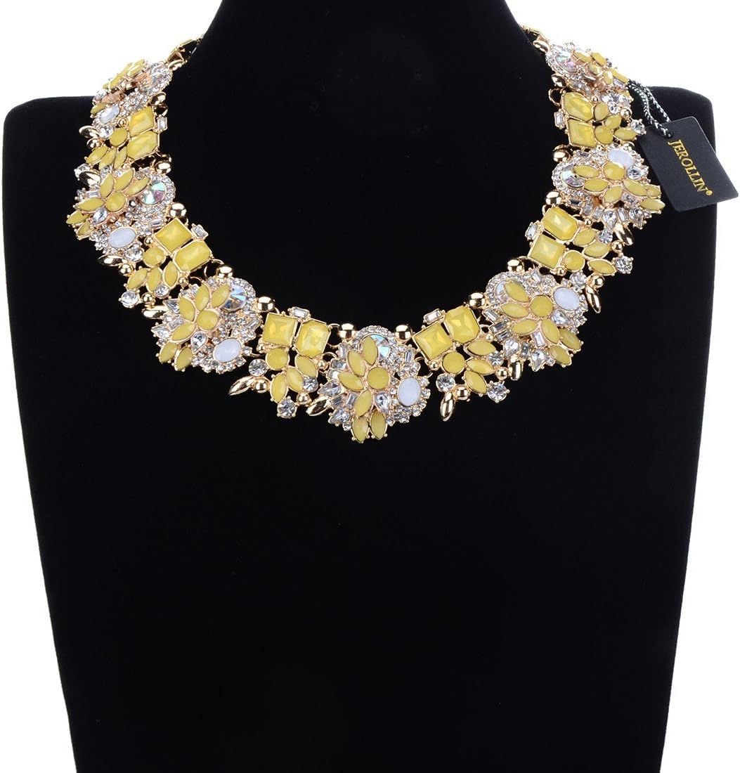 Crystal Rhinestone Statement Necklace, Vintage Chunky Chain Choker Collar Bib Statement Necklace Fashion Costume Jewelry Necklaces for Women - Image 3