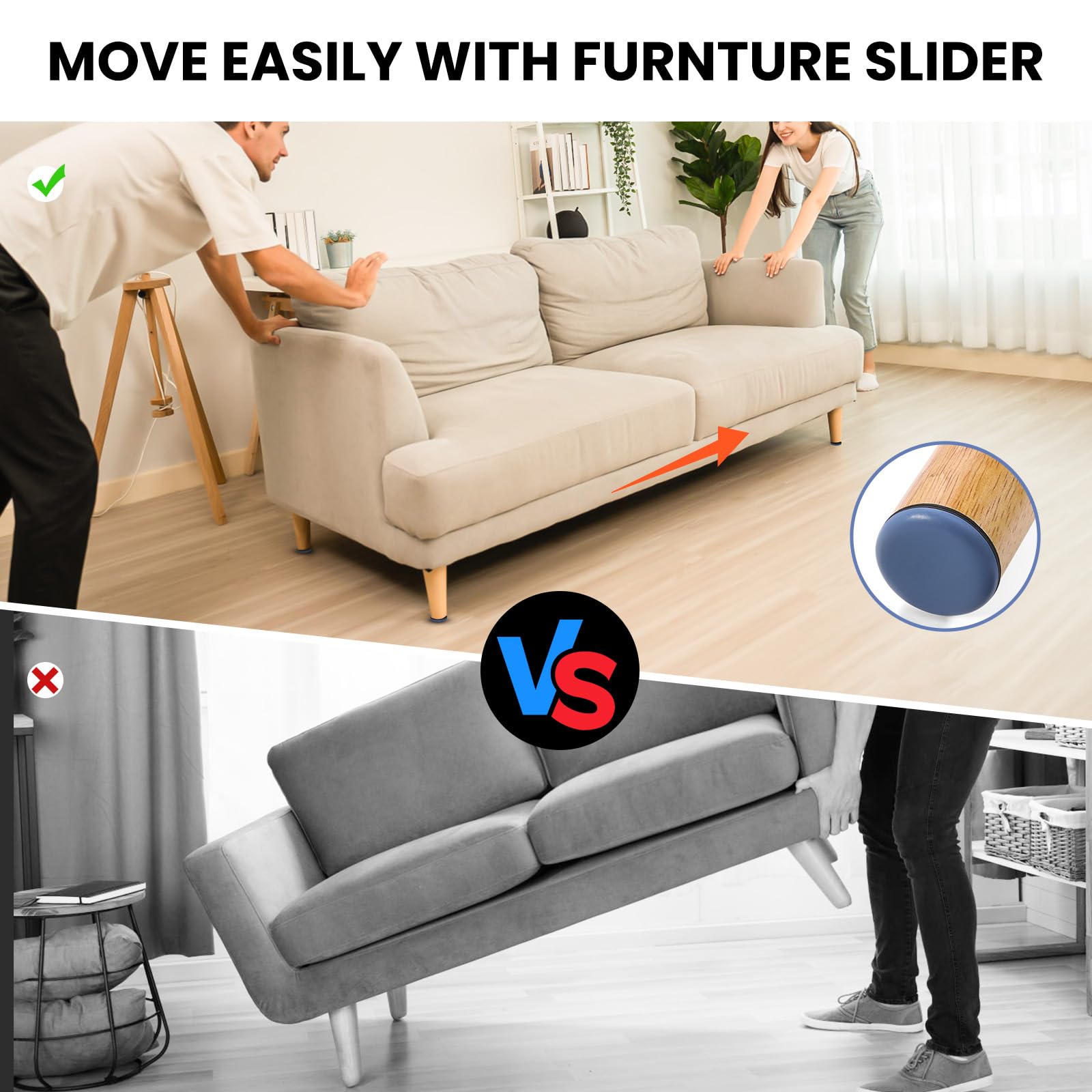 72-PCS Kitchen Appliance Sliders - Self Adhesive Furniture Movers For Air Fryers & Small Appliances