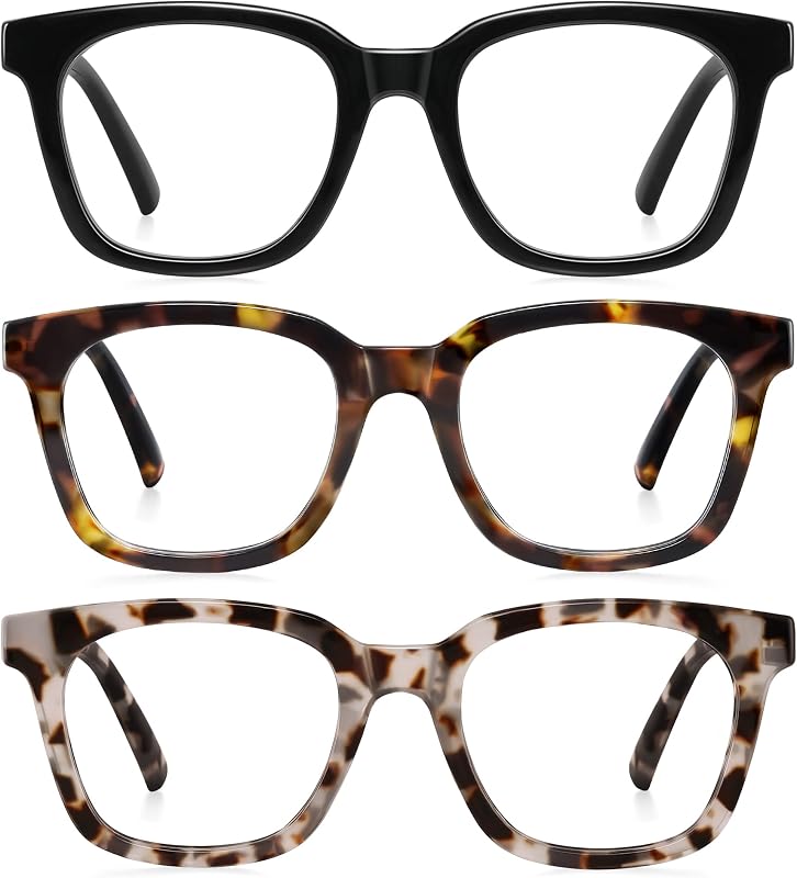 Reading Glasses for Women Men - Blue Light Blocking Magnifying Readers,Square Anti-Glare Computer Eyeglasses