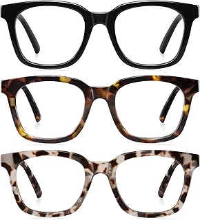 Reading Glasses for Women Men - Blue Light Blocking Magnifying Readers,Oprah Square Anti-Glare Computer Eyeglasses