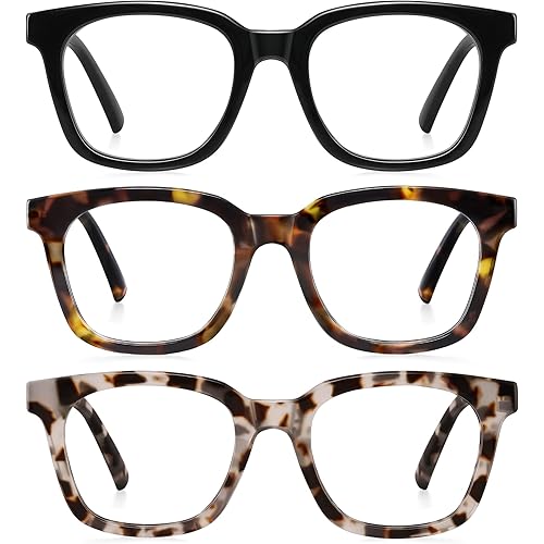 AIMISUV Reading Glasses for Women Men - Blue Light Blocking Magnifying Readers,Oprah Square Anti-Glare Computer Eyeglasses