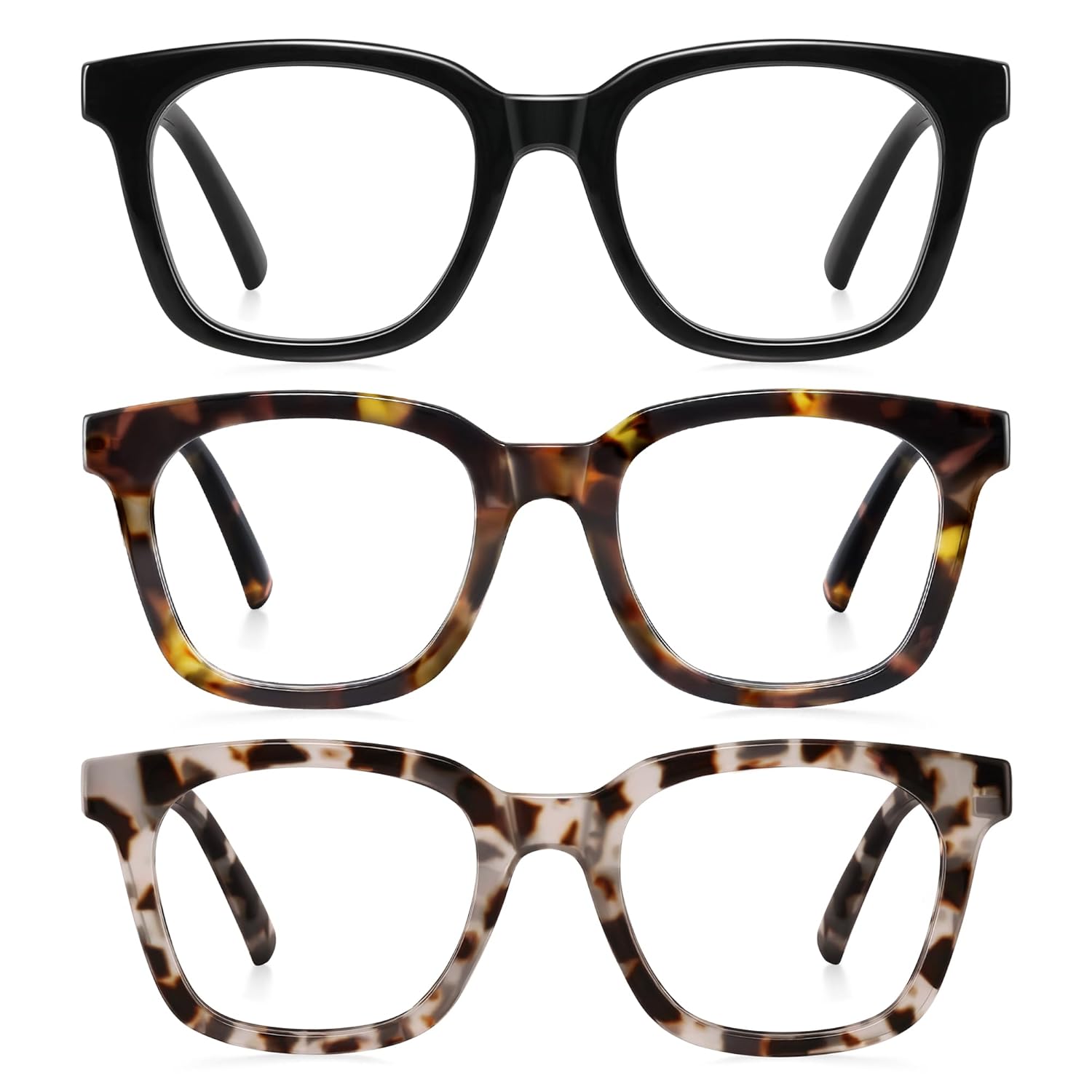 AIMISUV Reading Glasses for Women Men - Blue Light Blocking Magnifying Readers Oprah Square Anti-Glare Computer Eyeglasses