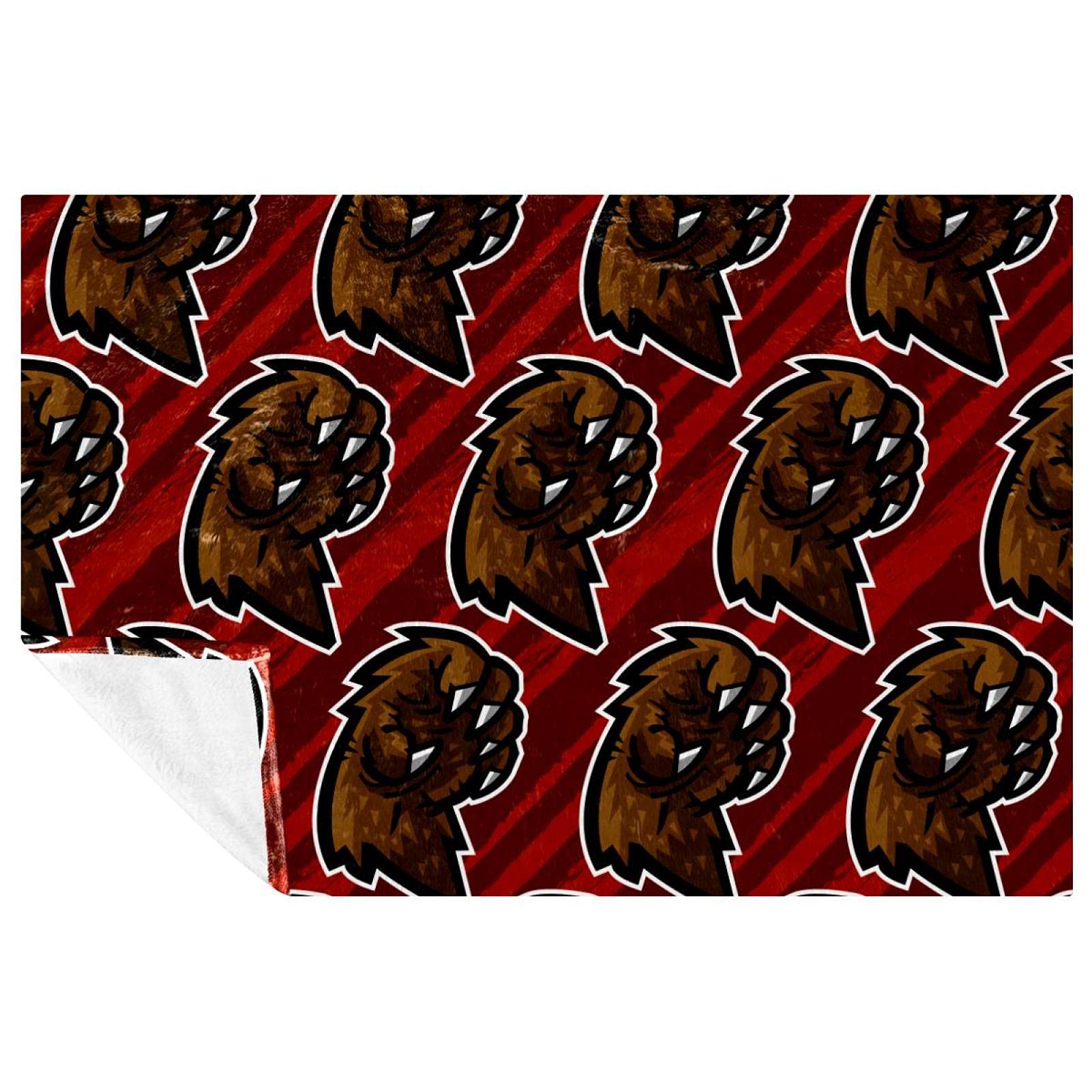 Couverture grizzly bear attack plaid doux et chaud pour lit et canapé
