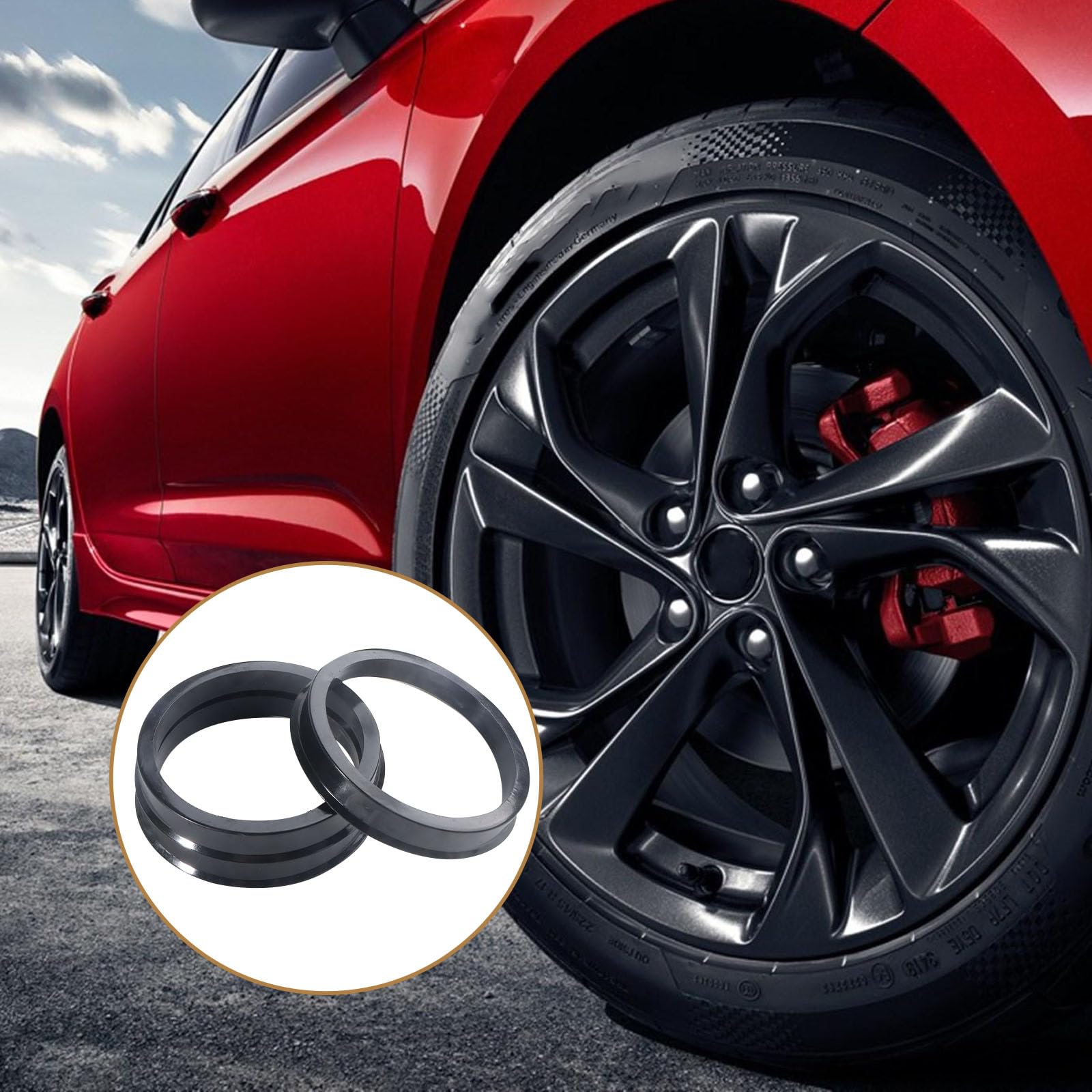 8 Anelli Di Centraggio 66.6-57.1mm | In Plastica | Universali Per Auto E Moto - Foto 5