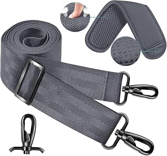 60 Inch Shoulder Strap with Removable Ultra-Thick Pad, Adjustable Buckles Shoulder Crossbody Strap for Luggage Bag