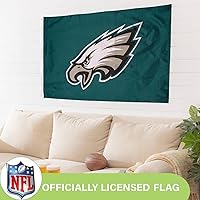 Vista 4 de Team Sports America NFL Philadelphia Eagles - Bandera duradera de 3 x 5 para exteriores con ojales, bandera y pancarta resistentes para jardín al