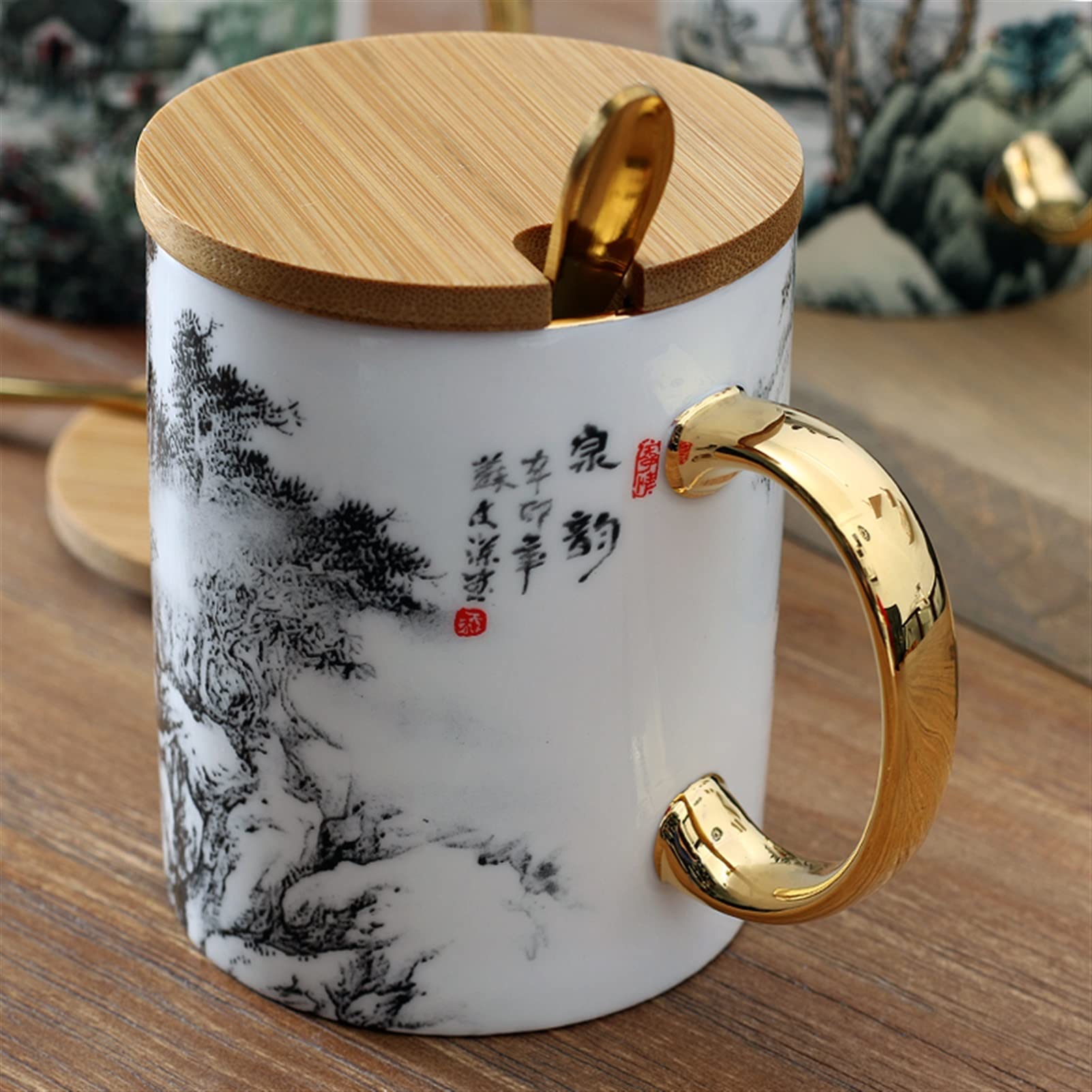 lachineuse - Tisanière Chinoise - Tasse à Infusion en Porcelaine - Avec Infuseur & Couvercle - Coloris Vert & Blanc - Vaisselle Traditionnelle de Chine - Pour Thé, Infusion - Idée Cadeau lachineuse - Tisanière Chinoise - Tasse à Infusion en Porcelaine - Avec Infuseur & Couvercle - Coloris Vert & Blanc - Vaisselle Traditionnelle de Chine - Pour Thé, Infusion - Idée Cadeau