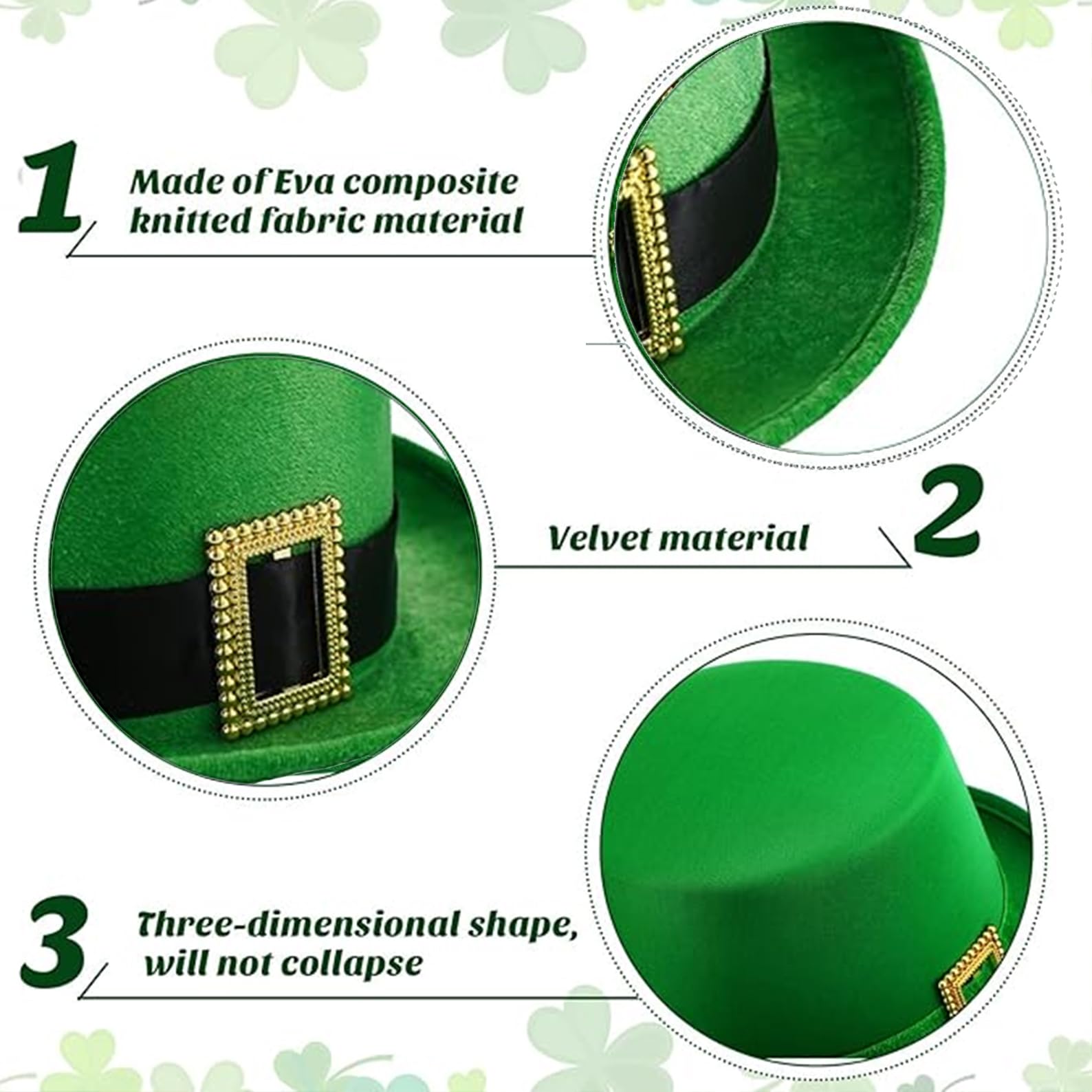 LHKSER 2 pcs St. Patrick's Dayleprechaun hat st patricks day hats for men Women St. Patrick's Day Irish Party Accessories Parade