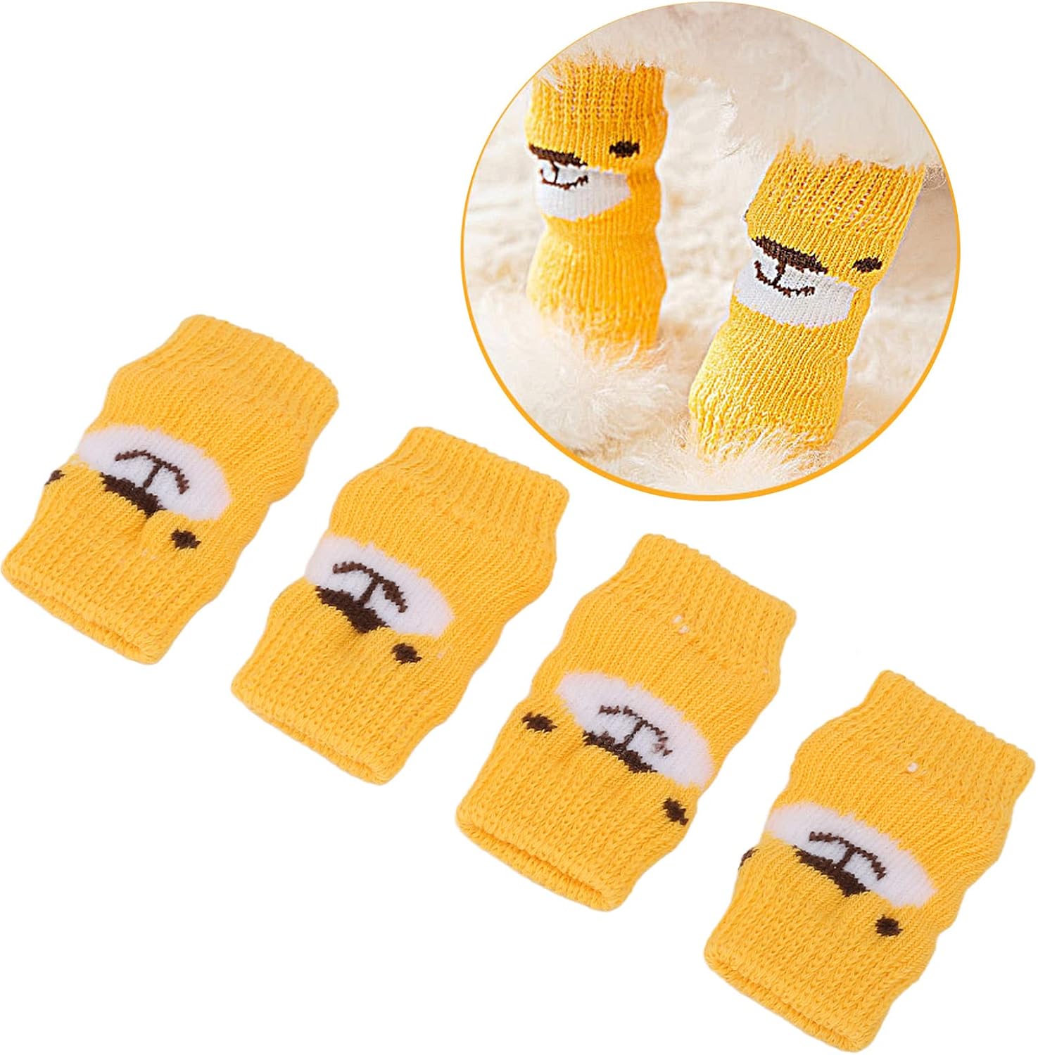 Zerodis 4pcs Pet Dog Elbow Protector, Elbow Support Wrap Pet Leg Warmers for Dogs Cats Knitted Dog Elbow Sleeve Leg Support Wrap Protectors XL