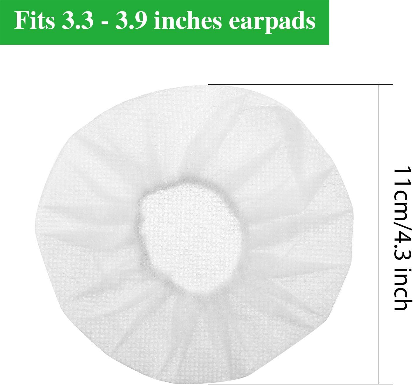 BBTO 200 Pieces Disposable Headphone Ear Cover Non-Woven Sanitary Earpad Covers for Most On Ear Headphones (L, 11 Cm/ 4.3 Inch,White) - Image 2