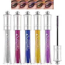 Star Drifter Glitter Mascara Topper, No Flaking, No Smudging, No Clumping, Long Lasting Quick Dry Soft Gel, Lengthening, Defining, Curling, Charming Exquisite Eye Makeup, 5 Count