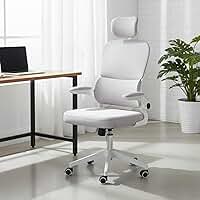 Cadeira de Escritório Ergonômica Hyatto Zenith Branca e Cinza, Encosto Lombar Dinâmico, Giratória, Malha Respirável, Mecanismo de Elevação e Inclinação com Trava, Rodinhas Silenciosas HYATTO OFFICE