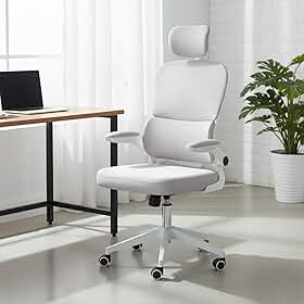 Cadeira de Escritório Ergonômica Hyatto Zenith Branca e Cinza, Encosto Lombar Dinâmico, Giratória, Malha Respirável, Mecanismo de Elevação e Inclinação com Trava, Rodinhas Silenciosas HYATTO OFFICE