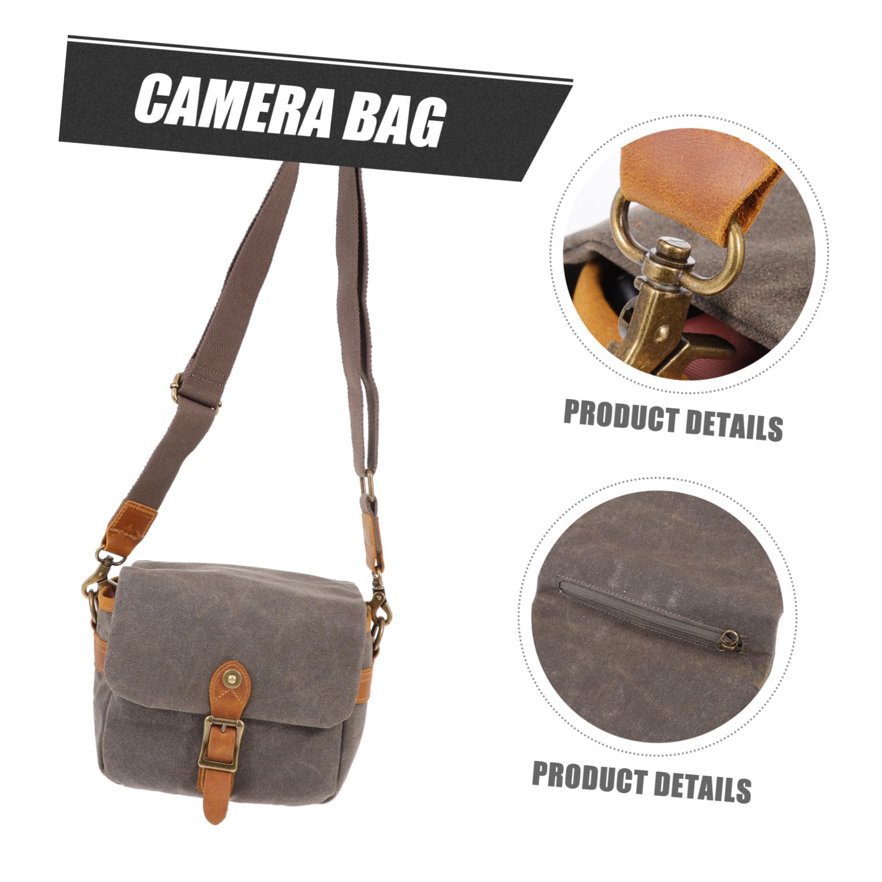 Didiseaon Borsa per Fotocamera in Tela per Reflex e Mirrorless, Custodia Tracolla Regolabile e Imbottitura Antiurto, Portatile